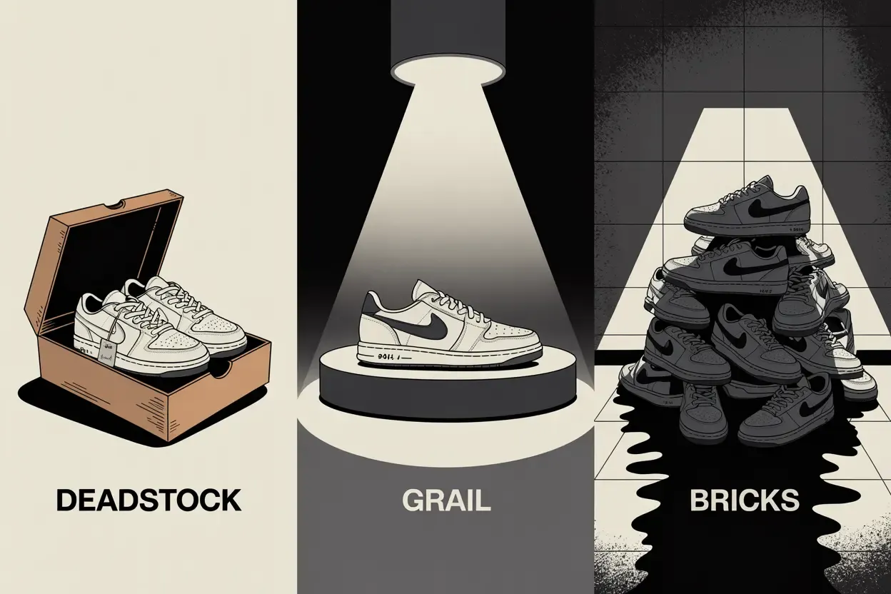 Triptych illustration shows three panels: 