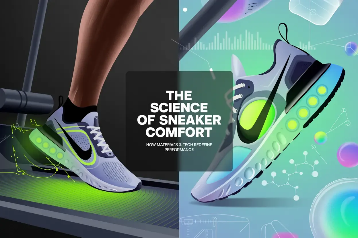 The Science of Sneaker Comfort: A technical illustration of a sneaker.