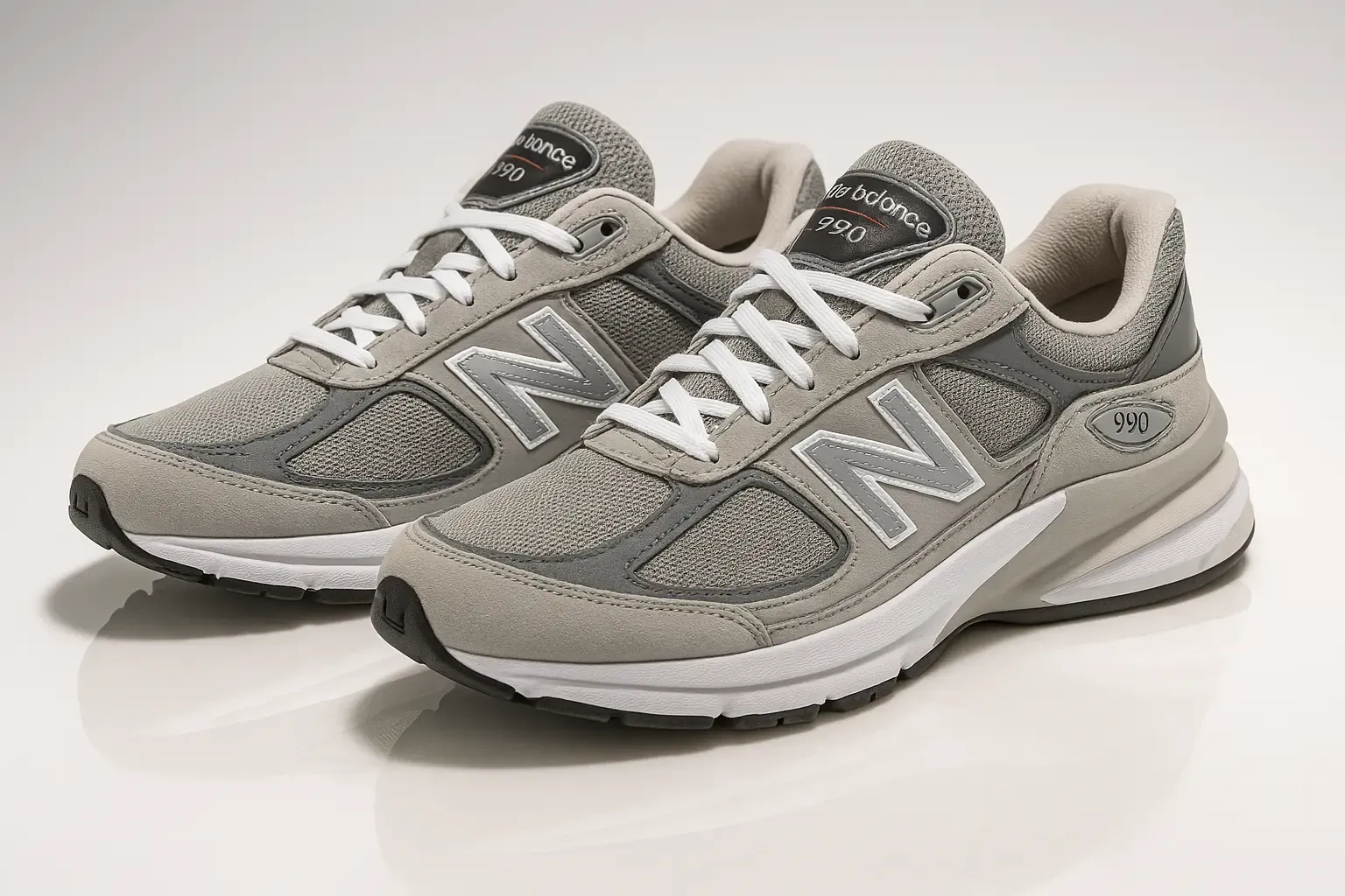New Balance 990v6 gray running shoes with white accents