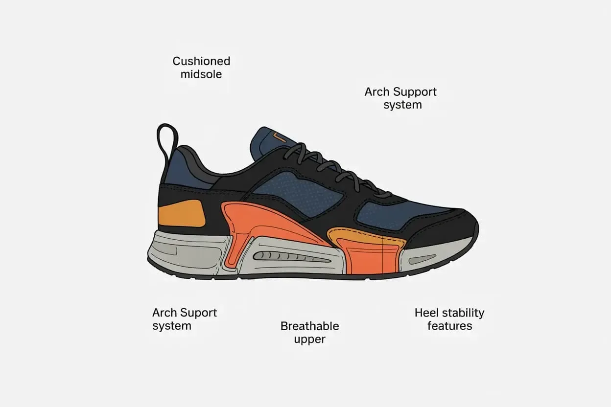 Sneaker comfort technology infographic